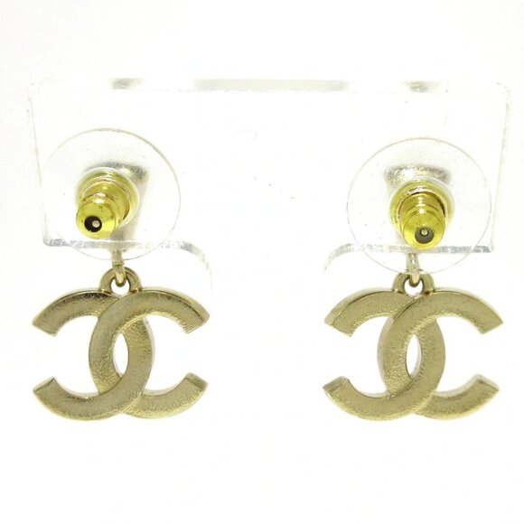 Auth CHANEL Coco - Silver Hardware Earrings - Picture 6 of 7